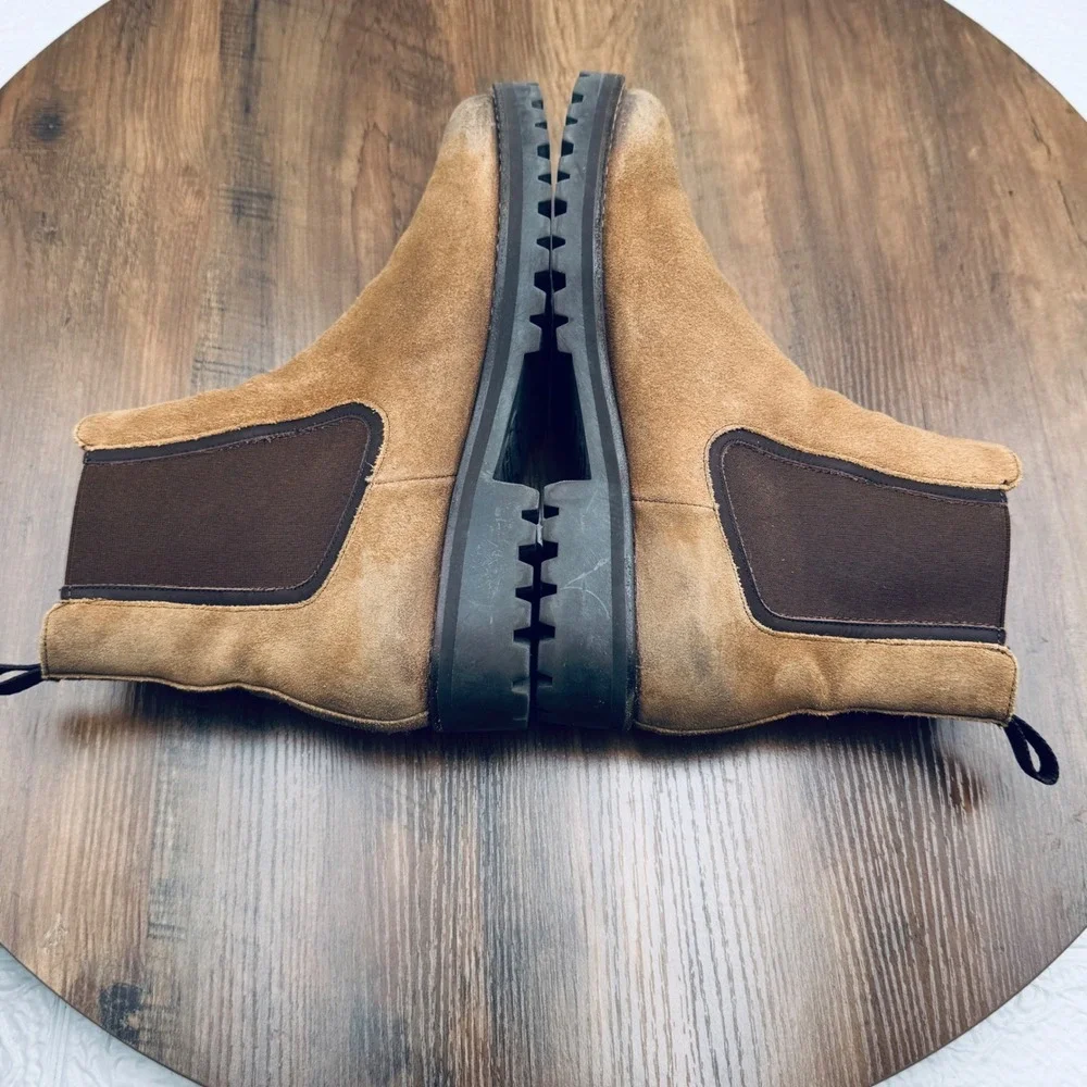 Thursday Boot Co. Rogue Chelsea Boots Suede Tan Brown Men's Size 10.5 Lug Sole